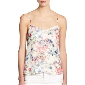 Theory Vanessa silk floral hi low spaghetti strap tank small
